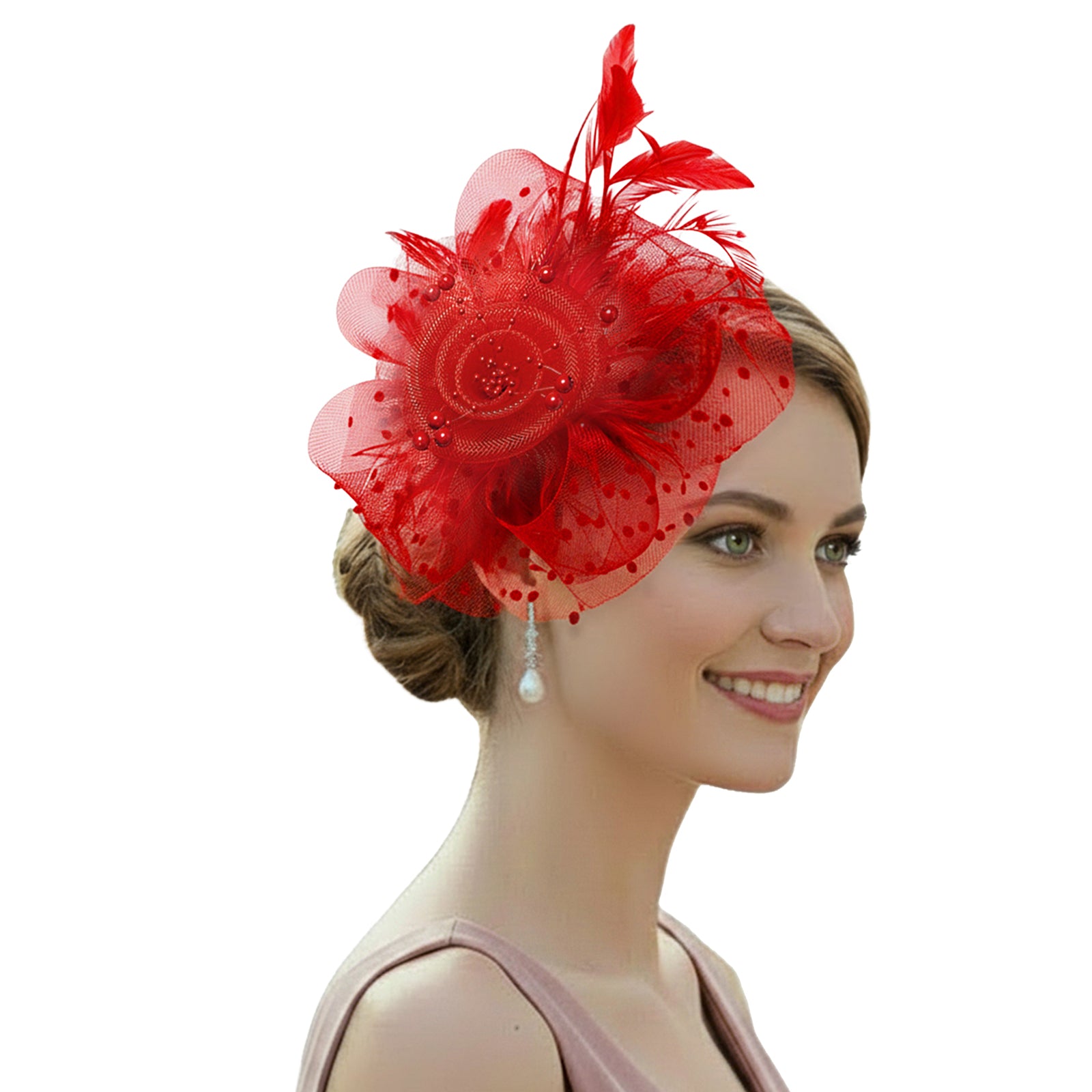Fascinator Hats for Women Vintage Tea Party Weddings Derby Feather Fascinators