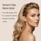 U Shape Fashion Hair Comb Headband with Teeth, High Cranium Zig Zag Headbands for Women Men Non-slip Plastic Hairbands Classic 90s Hair Accessories 2pcs