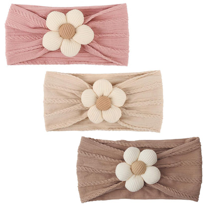 Baby Flower Headbands Soft Stretchy Nylon Hair Accessories for Newborn Infant Toddler