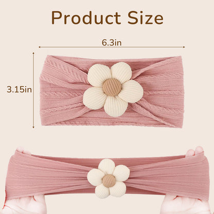 Baby Flower Headbands Soft Stretchy Nylon Hair Accessories for Newborn Infant Toddler