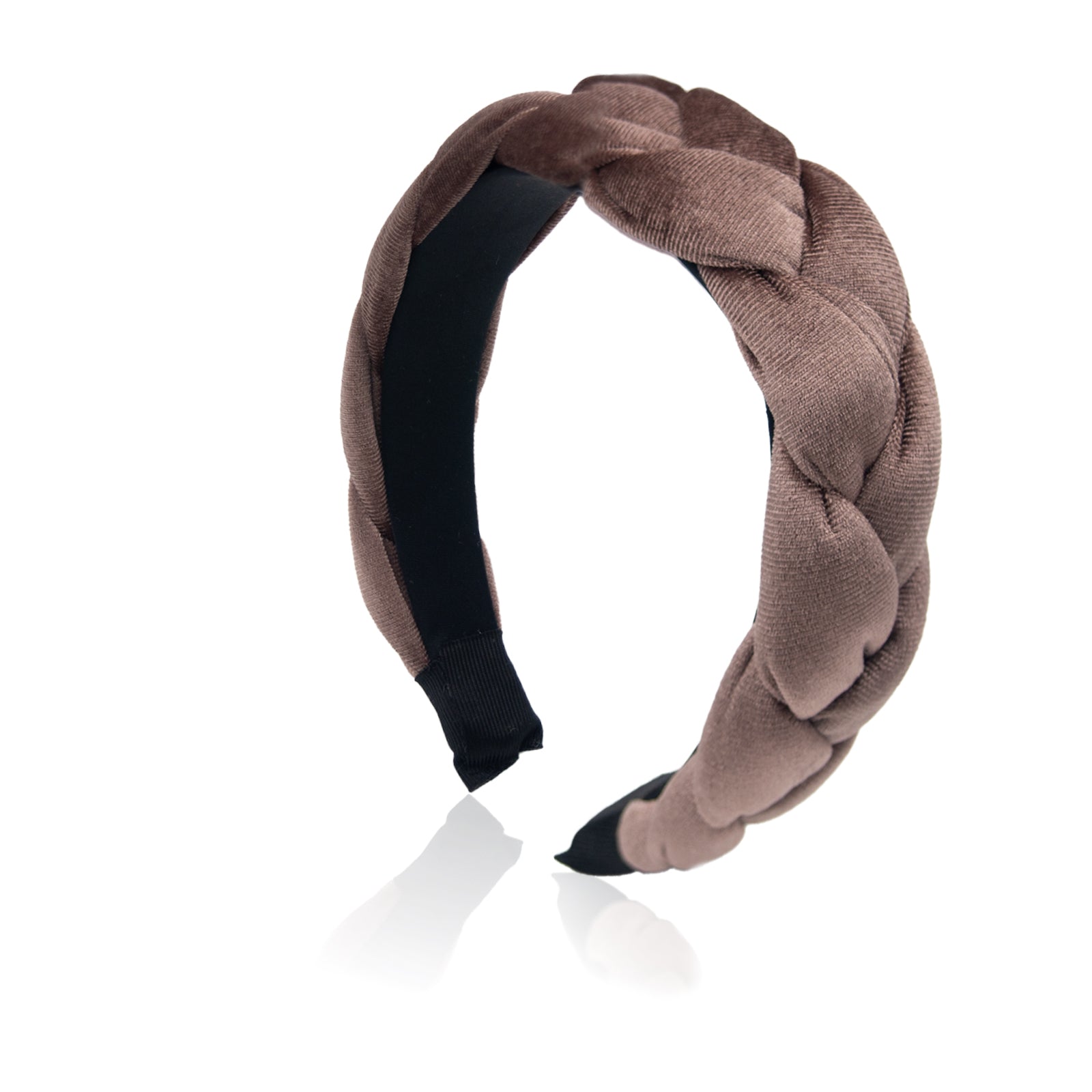Braided Velvet Headband for Women Soft Twisted Hair Hoop Wide Padded Hairband for Makeup, Washing Face, Daily Wear