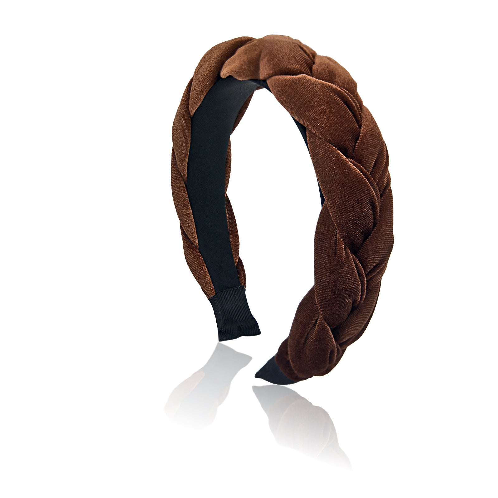 Braided Velvet Headband for Women Soft Twisted Hair Hoop Wide Padded Hairband for Makeup, Washing Face, Daily Wear