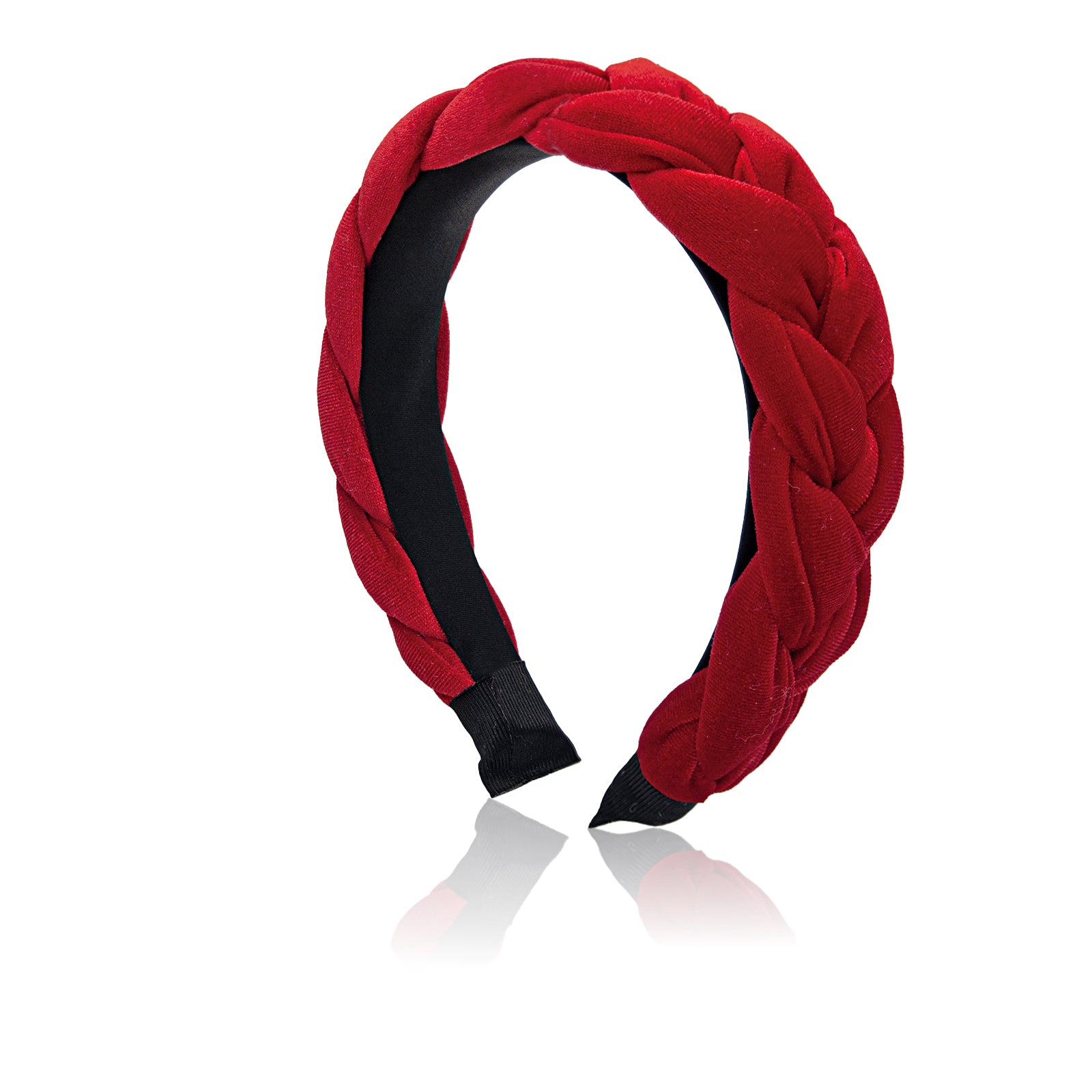 Braided Velvet Headband for Women Soft Twisted Hair Hoop Wide Padded Hairband for Makeup, Washing Face, Daily Wear