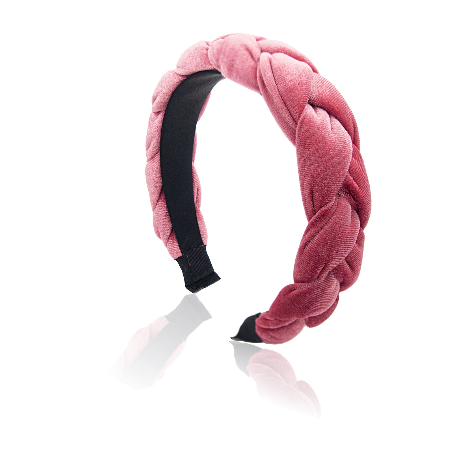 Braided Velvet Headband for Women Soft Twisted Hair Hoop Wide Padded Hairband for Makeup, Washing Face, Daily Wear