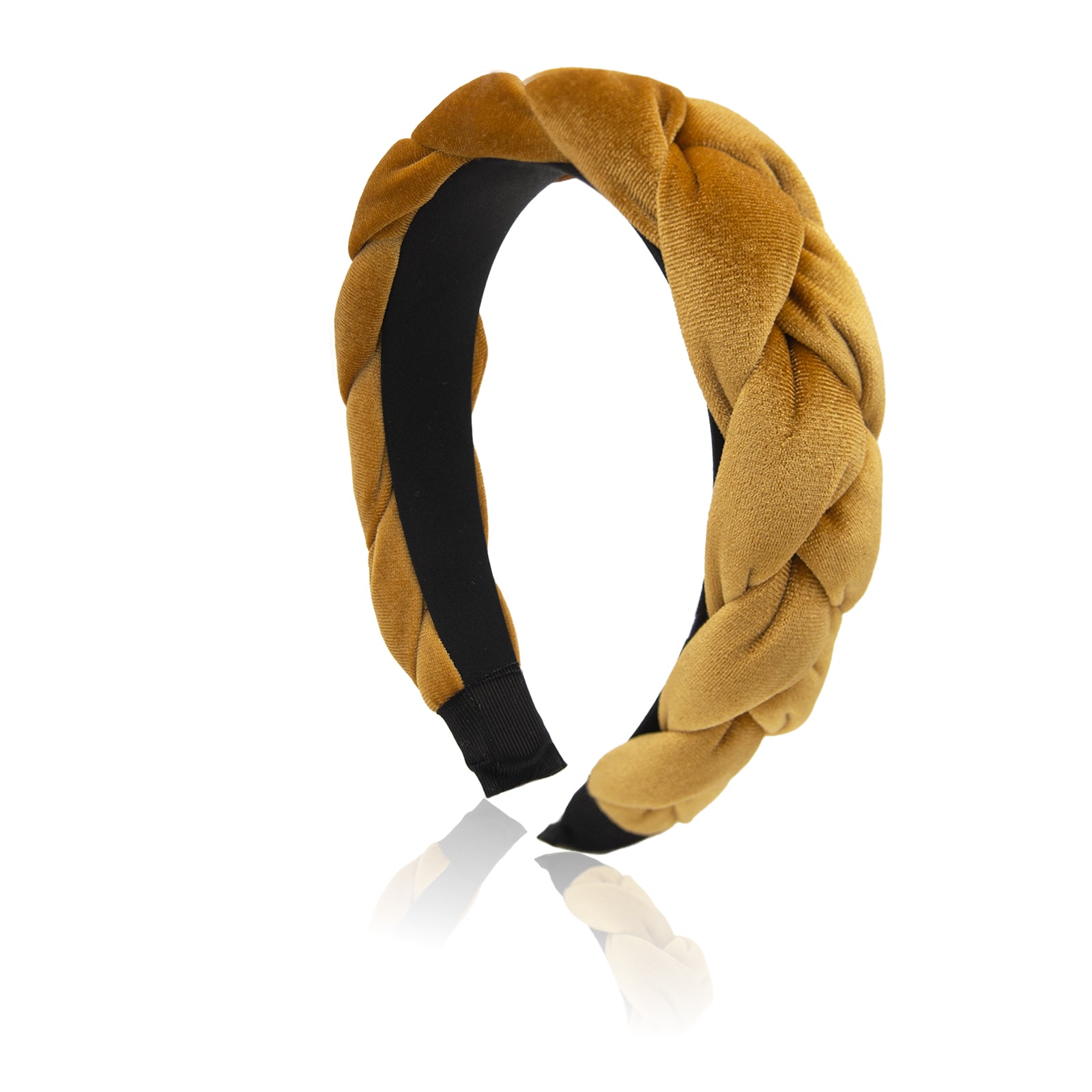 Braided Velvet Headband for Women Soft Twisted Hair Hoop Wide Padded Hairband for Makeup, Washing Face, Daily Wear