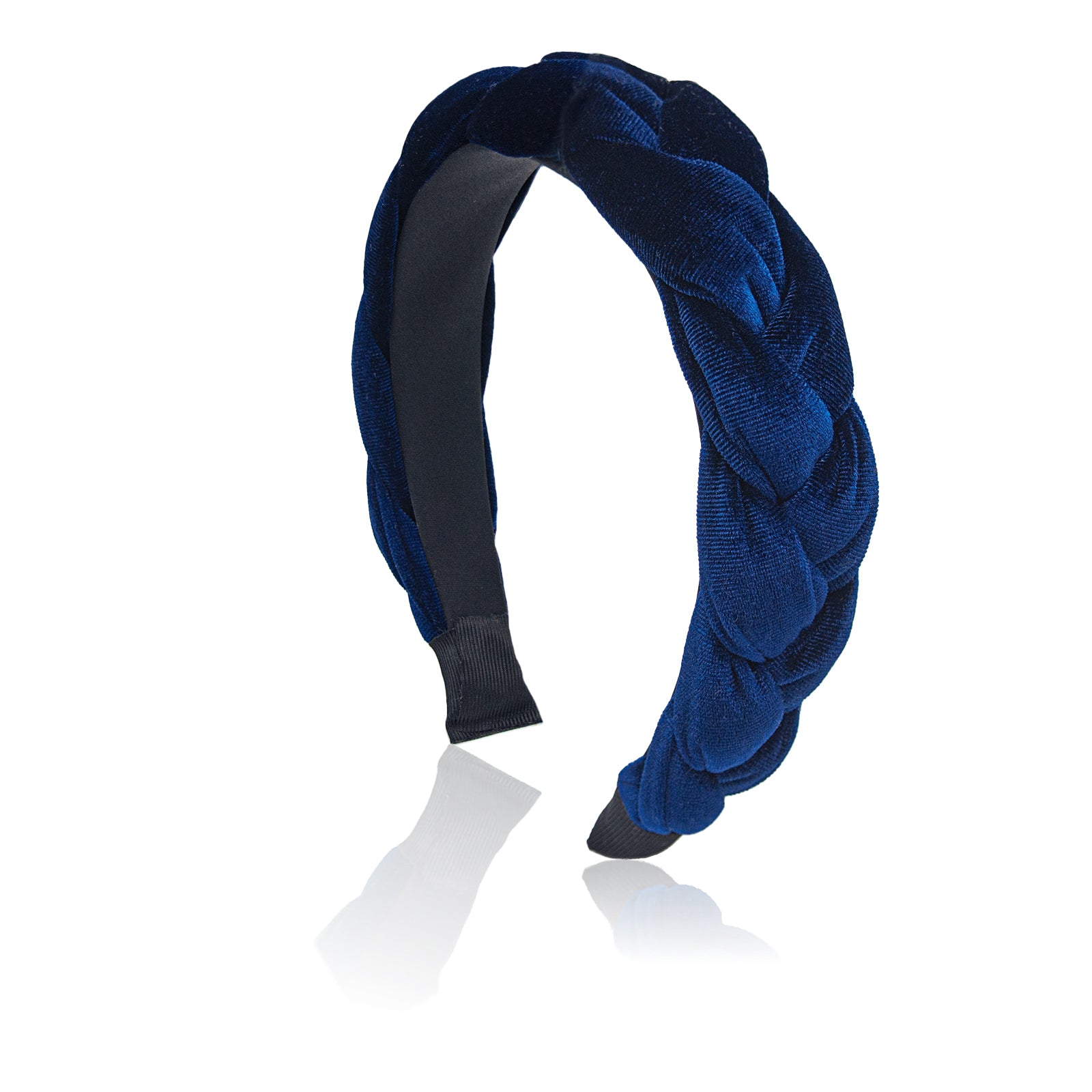Braided Velvet Headband for Women Soft Twisted Hair Hoop Wide Padded Hairband for Makeup, Washing Face, Daily Wear