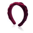 Braided Headbands Velvet Headband for Women Soft Twisted Hair Hoop Non-Slip Wide Padded Hairband for Makeup, Washing Face, Daily Wear