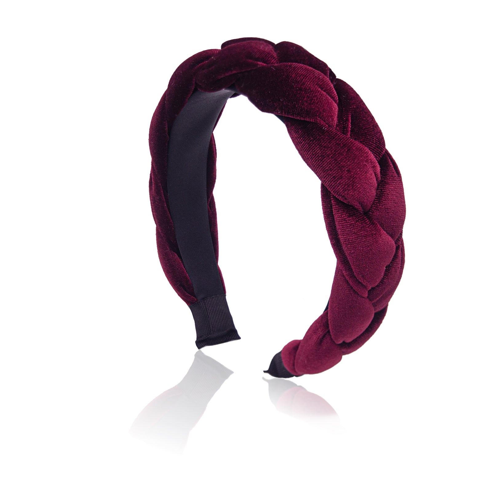 Braided Velvet Headband for Women Soft Twisted Hair Hoop Wide Padded Hairband for Makeup, Washing Face, Daily Wear