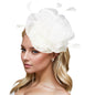 Dresyu Fascinators Feathers Tea Party Derby Hat Kentucky Hair Accessories for Women and Girls
