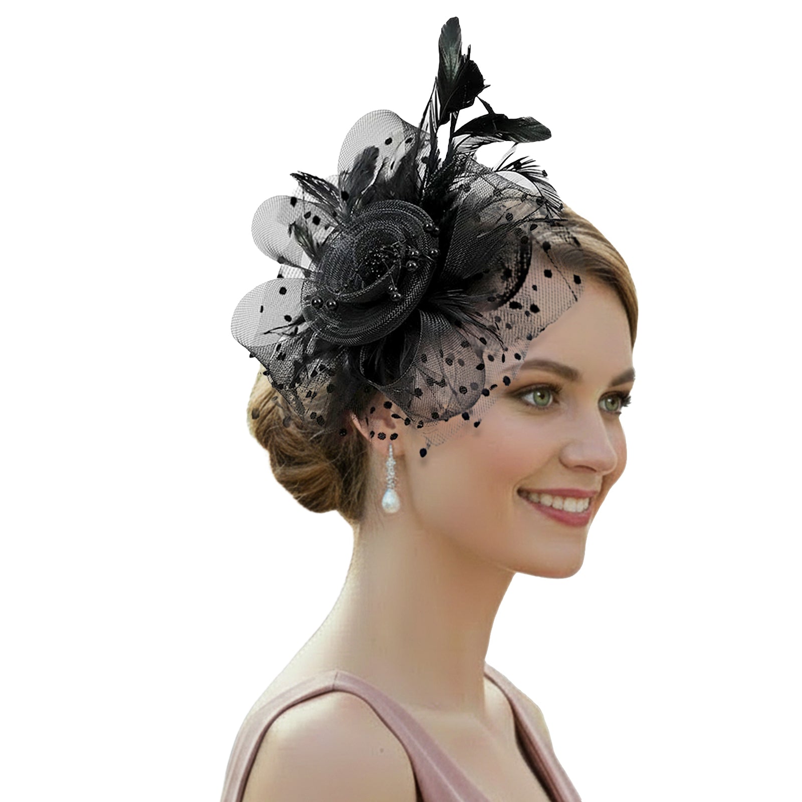 Fascinator Hats for Women Vintage Tea Party Weddings Derby Feather Fascinators