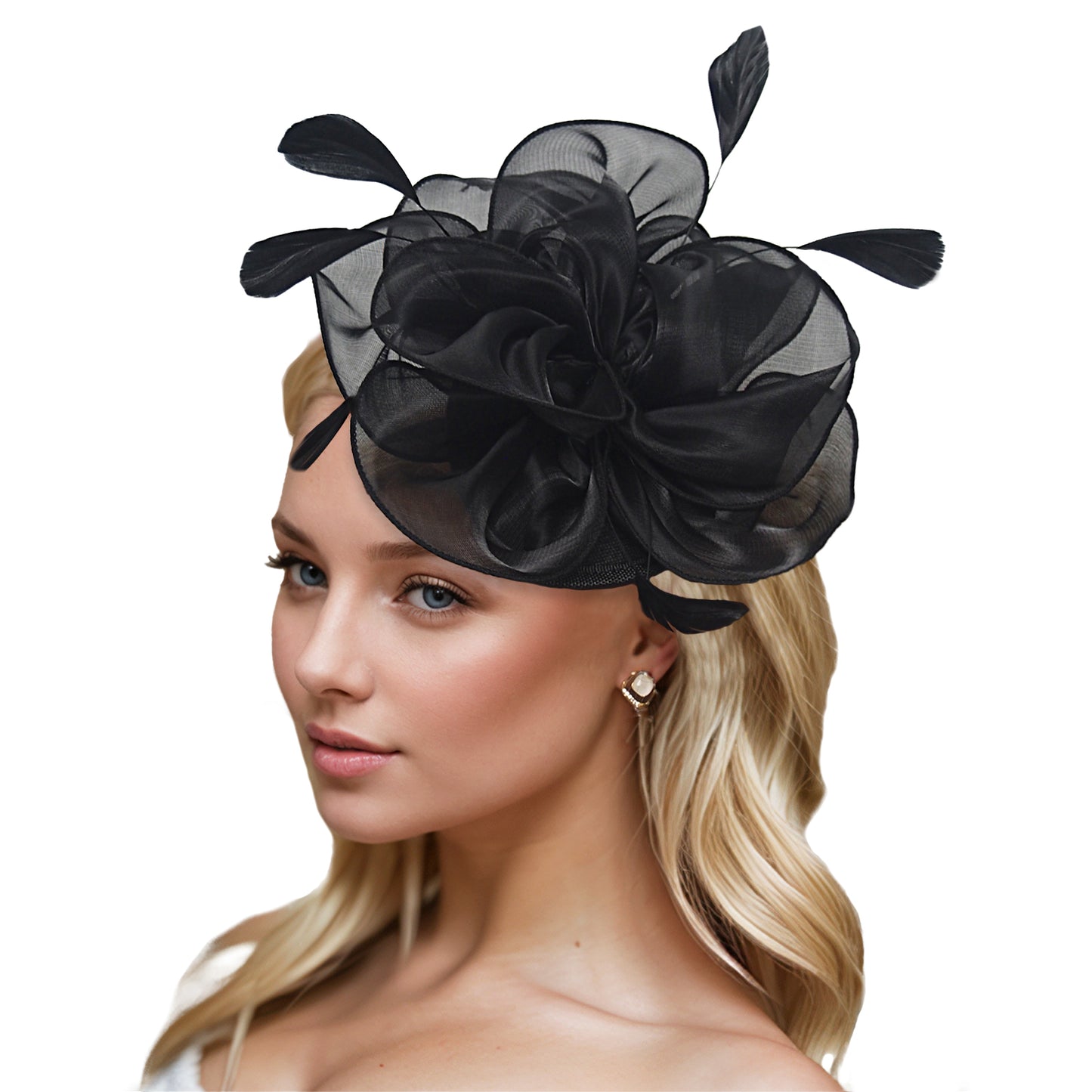Dresyu Fascinators Feathers Tea Party Derby Hat Kentucky Hair Accessories for Women and Girls