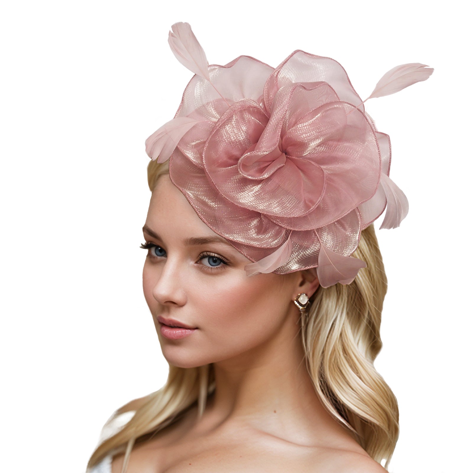 Dresyu Fascinators Feathers Tea Party Race Day Hat Vintage Hair Accessories for Women and Girls