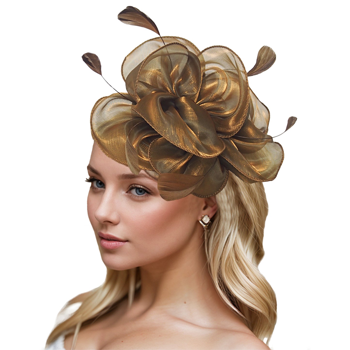 Dresyu Fascinators Feathers Tea Party Derby Hat Kentucky Hair Accessories for Women and Girls