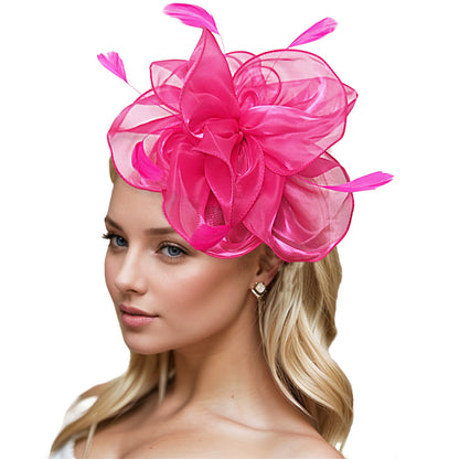 Dresyu Fascinators Feathers Tea Party Derby Hat Kentucky Hair Accessories for Women and Girls