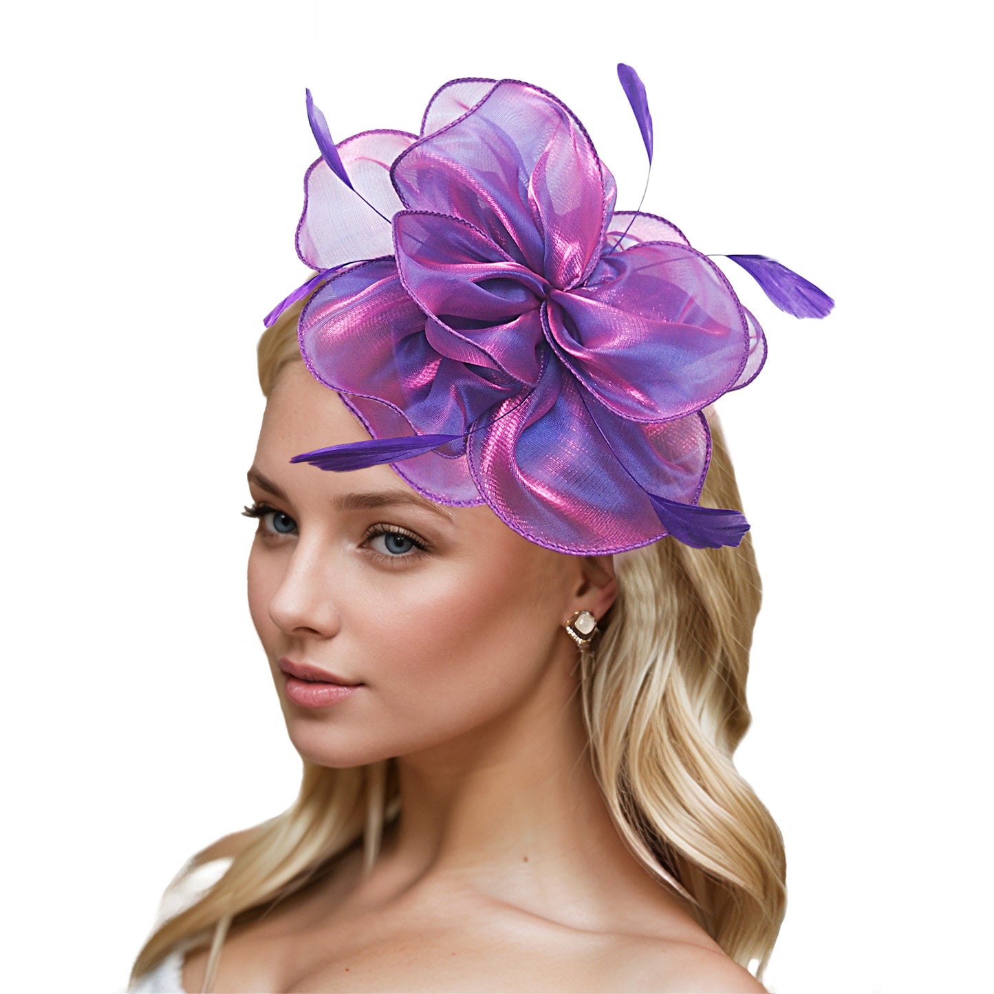 Dresyu Fascinators Feathers Tea Party Derby Hat Kentucky Hair Accessories for Women and Girls