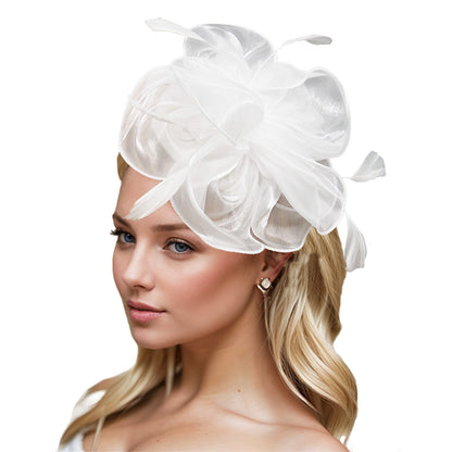 Dresyu Fascinators Feathers Tea Party Derby Hat Kentucky Hair Accessories for Women and Girls