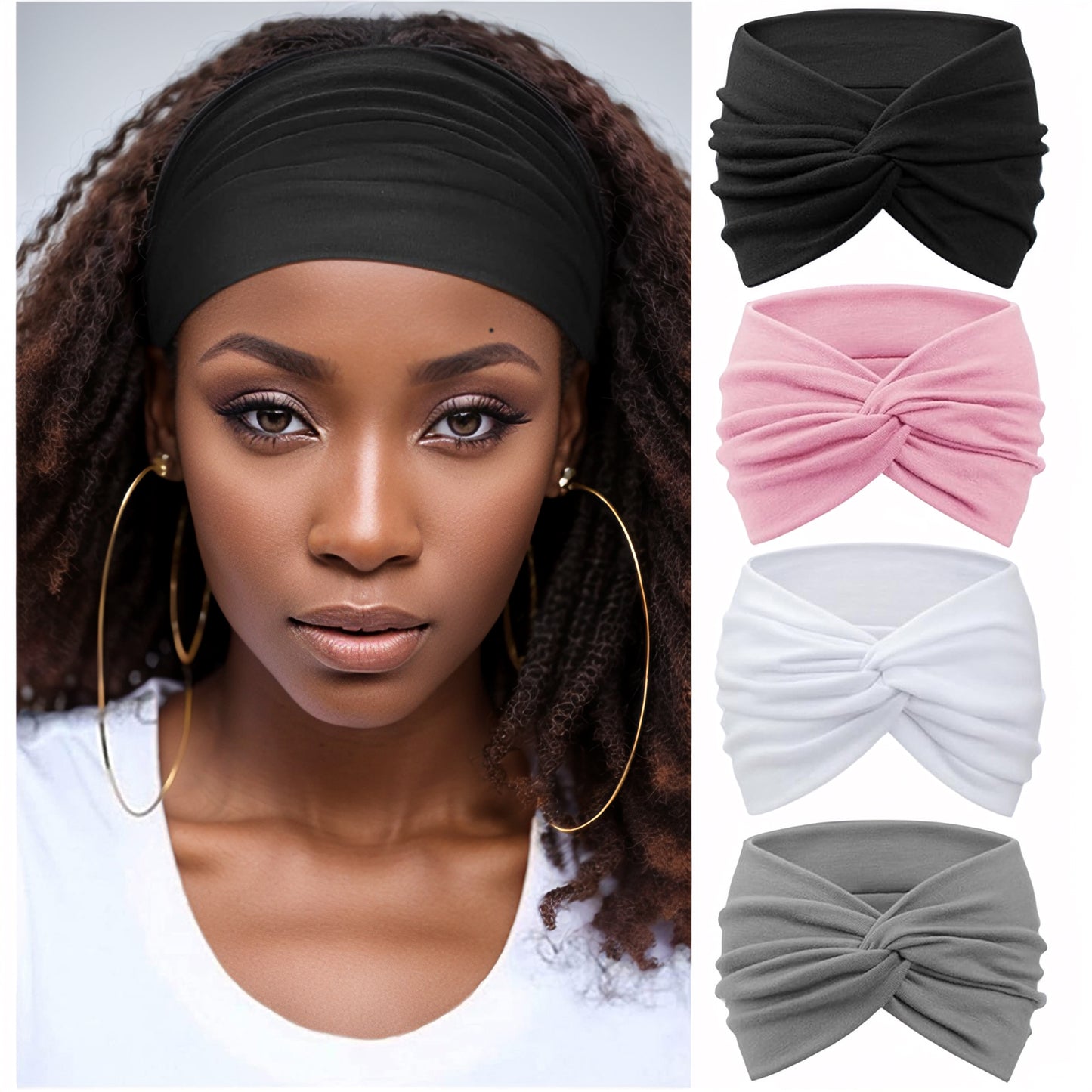 Wide Headbands for Women Turban Headband Twisted Knot Head Bands for Women's Hair Band Accessories