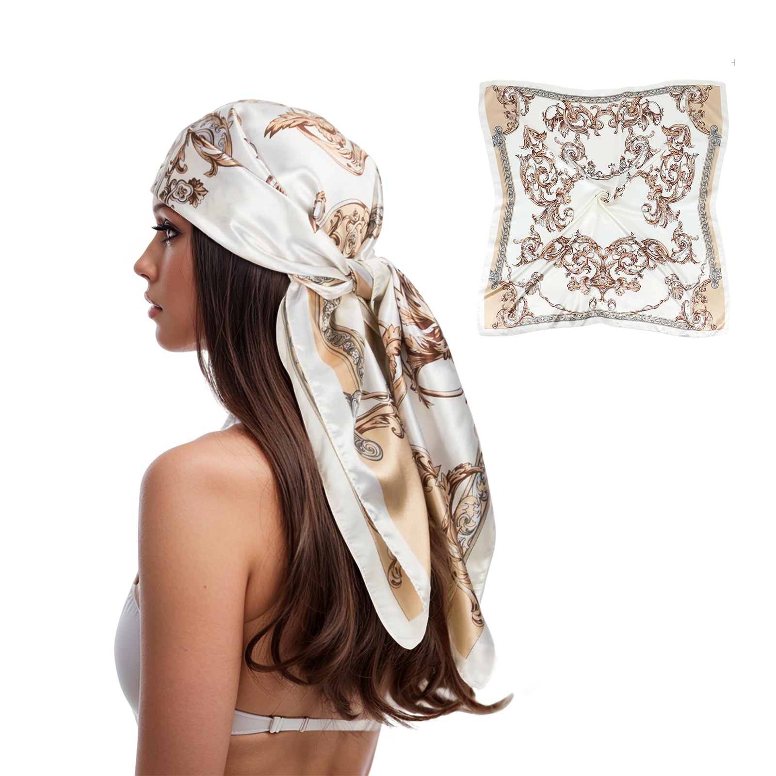 Silk Like Head Scarf Bandanas for Women Satin Scarves – Dresyu