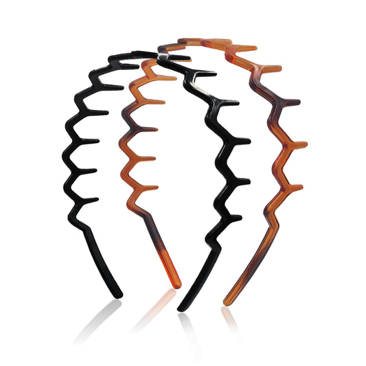 Zig Zag Headbands for Women Non-slip Plastic Hairbands Shark Teeth Hair Comb Wavy Headband Hair Hoop for Workout Washaing Face