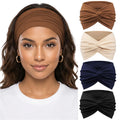 Solid Soft-Stretch Turban Headbands for Women | 4-Pack