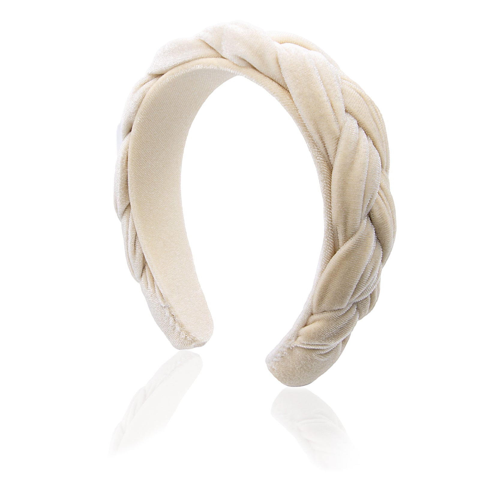 Braided Headbands Velvet Headband for Women Soft Twisted Hair Hoop Non-Slip Wide Padded Hairband for Makeup, Washing Face, Daily Wear