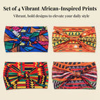 Wide Headbands for Women Boho Workout Knotted Head Bands African Non Slip Headwrap Hair Accessories 4 Pack