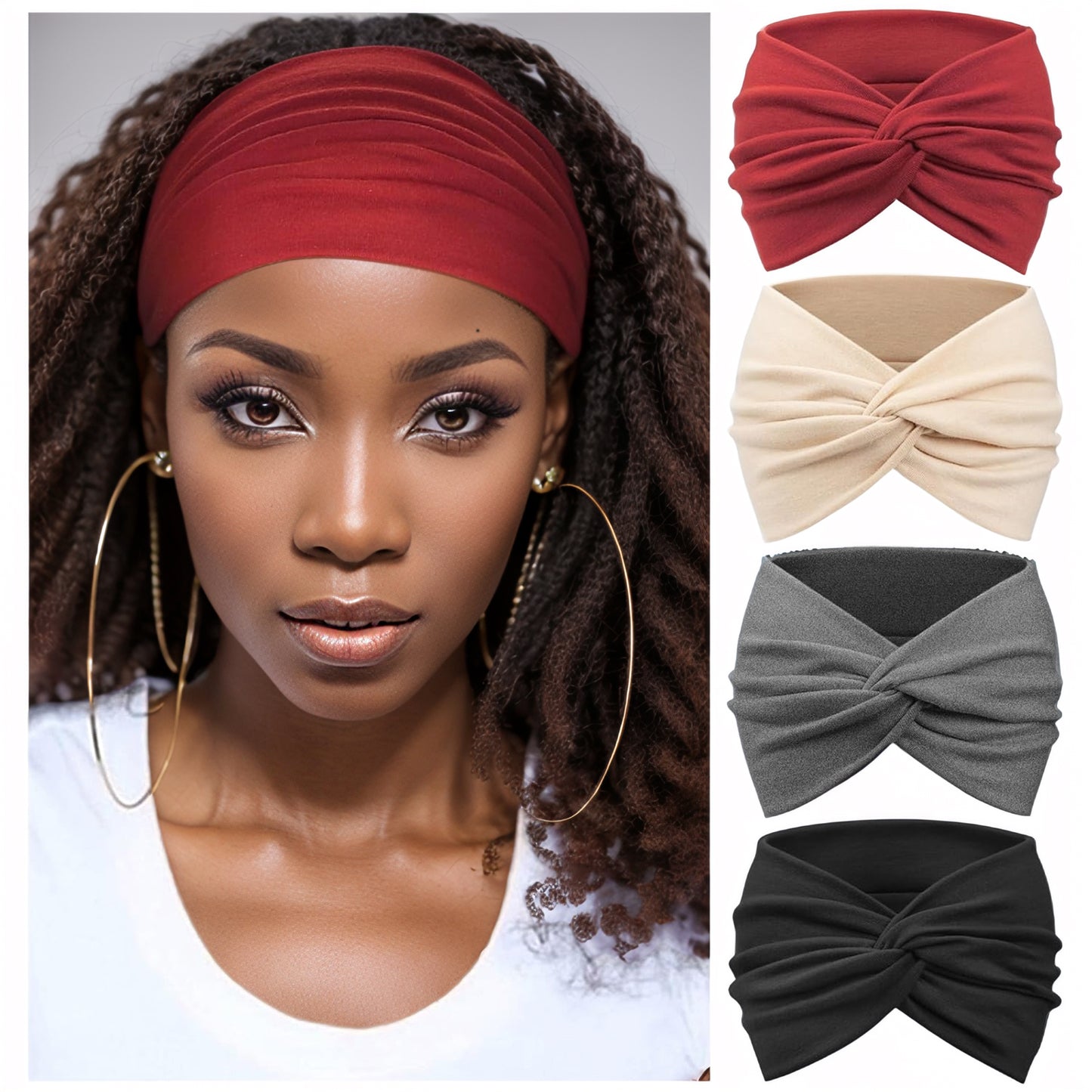 Wide Headbands for Women Turban Headband Twisted Knot Head Bands for Women's Hair Band Accessories