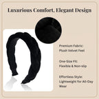 Braided Velvet Headband for Women Soft Twisted Hair Hoop Wide Padded Hairband for Makeup, Washing Face, Daily Wear