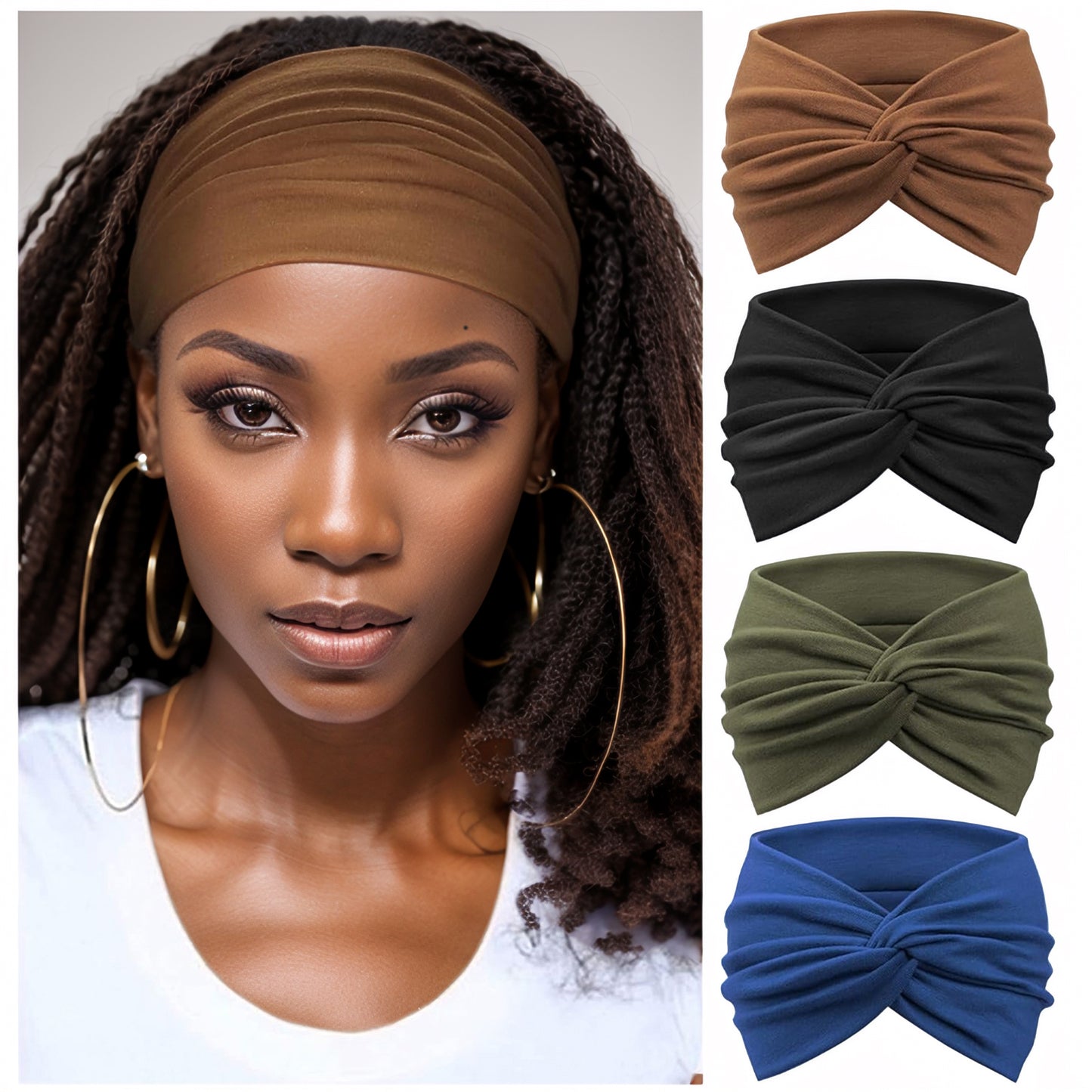 Wide Headbands for Women Turban Headband Twisted Knot Head Bands for Women's Hair Band Accessories