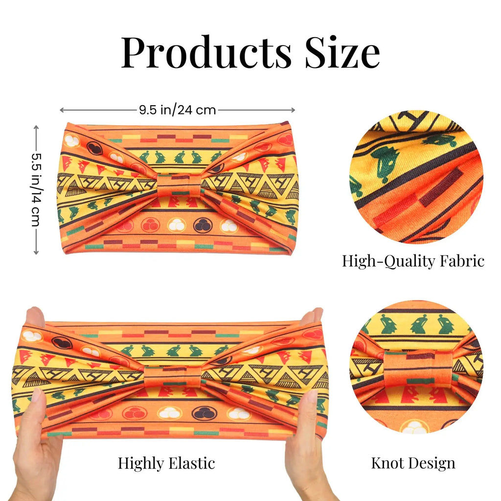 Wide Headbands for Women Boho Workout Knotted Head Bands African Non Slip Headwrap Hair Accessories 4 Pack