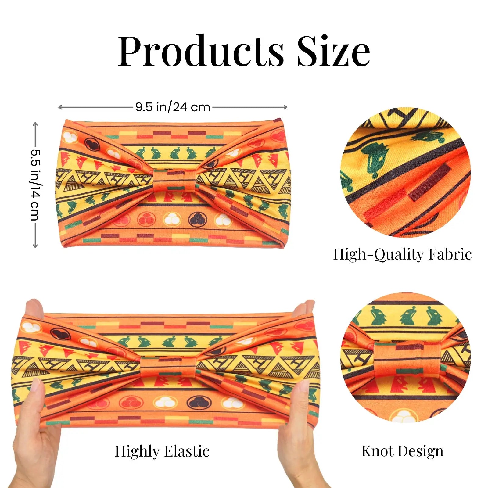 Wide Headbands for Women Boho Workout Knotted Head Bands African Non Slip Headwrap Hair Accessories 4 Pack
