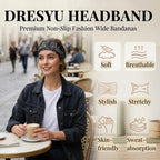 Paisley Bandana Print Headband 4-Pack | Soft Stretch Wide Hair Wraps | Non-Slip Retro Boho Sport Bands | Dresyu