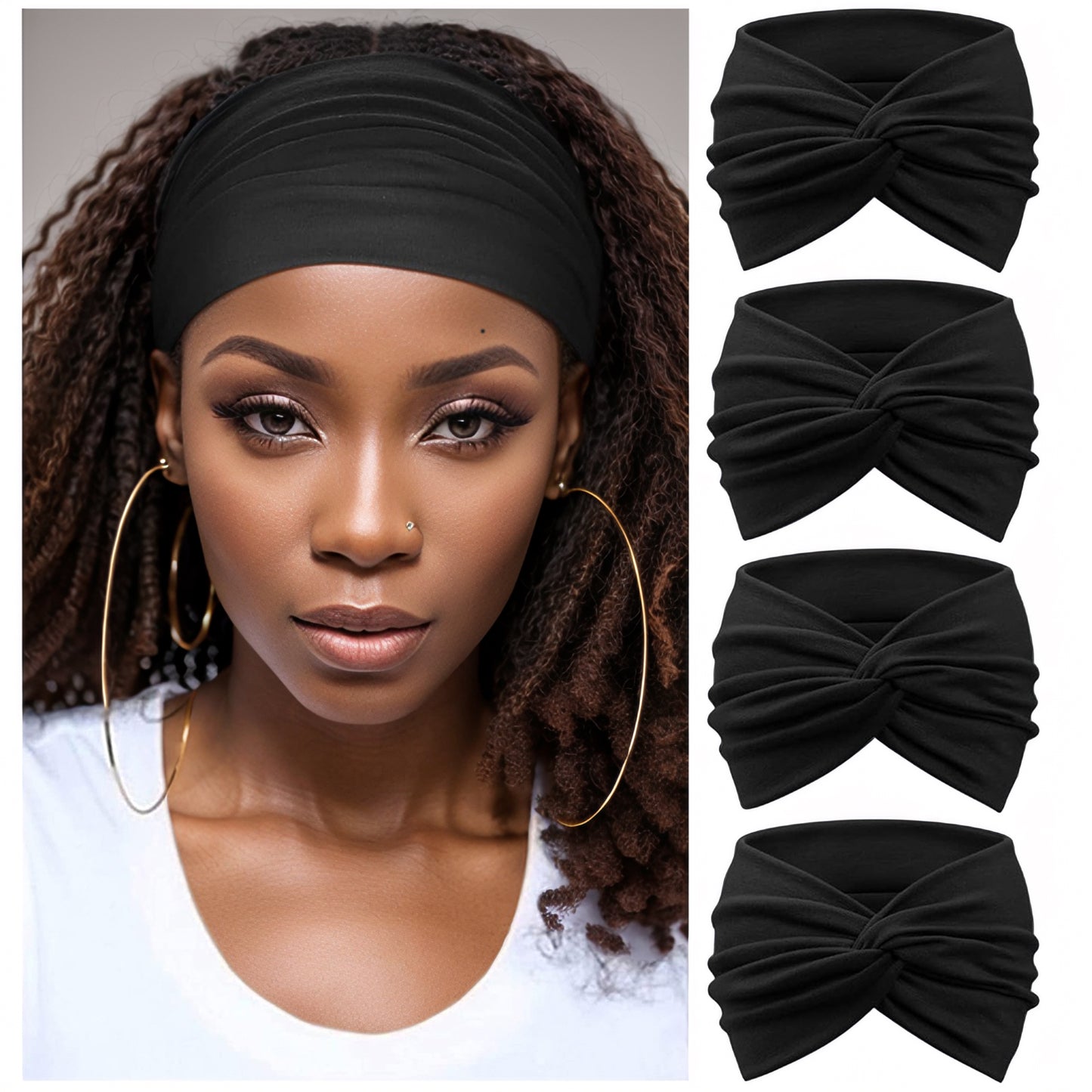 Wide Headbands for Women Turban Headband Twisted Knot Head Bands for Women's Hair Band Accessories