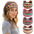 Wide Headbands for Women Boho Workout Knotted Head Bands African Non Slip Headwrap Hair Accessories 4 Pack