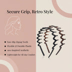 Dresyu Classic Zig Zag Wavy Headbands with Teeth Comb