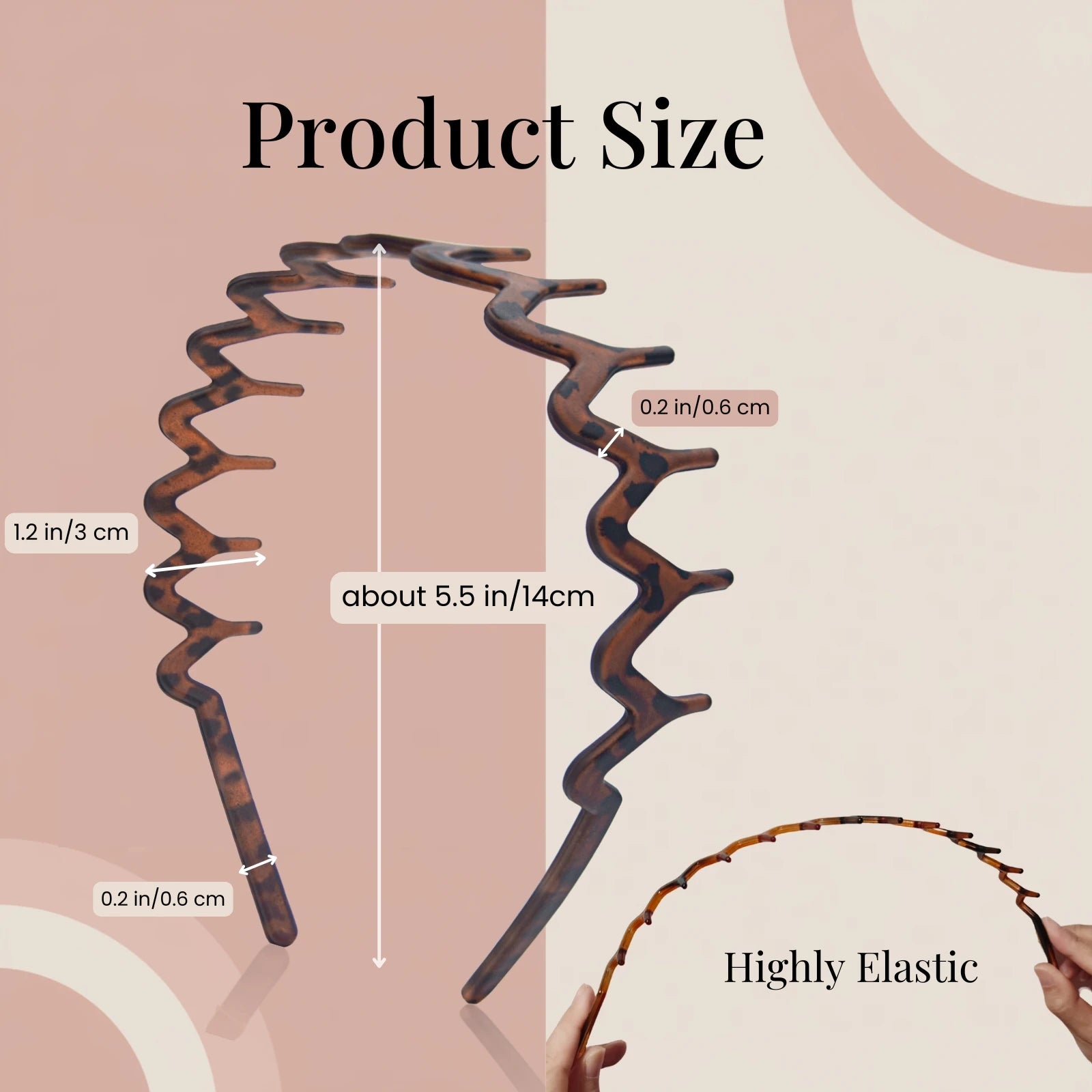 Dresyu Classic Zig Zag Wavy Headbands with Teeth Comb