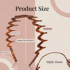 Zig Zag Headbands for Women Men, Non-slip Plastic Wavy Headband with Teeth Comb Hairbands Classic 90s Hair Accessories 2pcs