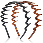 Zig Zag Headbands for Women Men, Non-slip Plastic Wavy Headband with Teeth Comb Hairbands Classic 90s Hair Accessories 2pcs