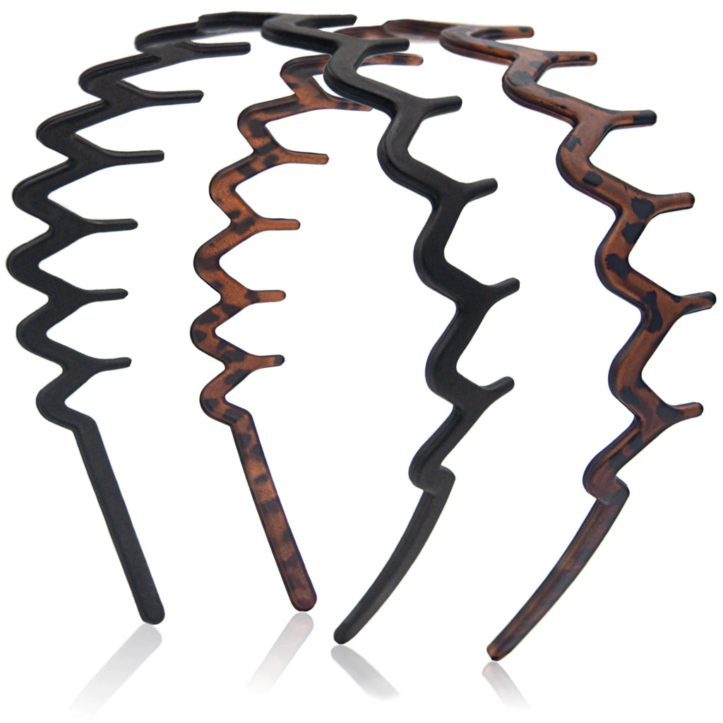 Dresyu Classic Zig Zag Wavy Headbands with Teeth Comb