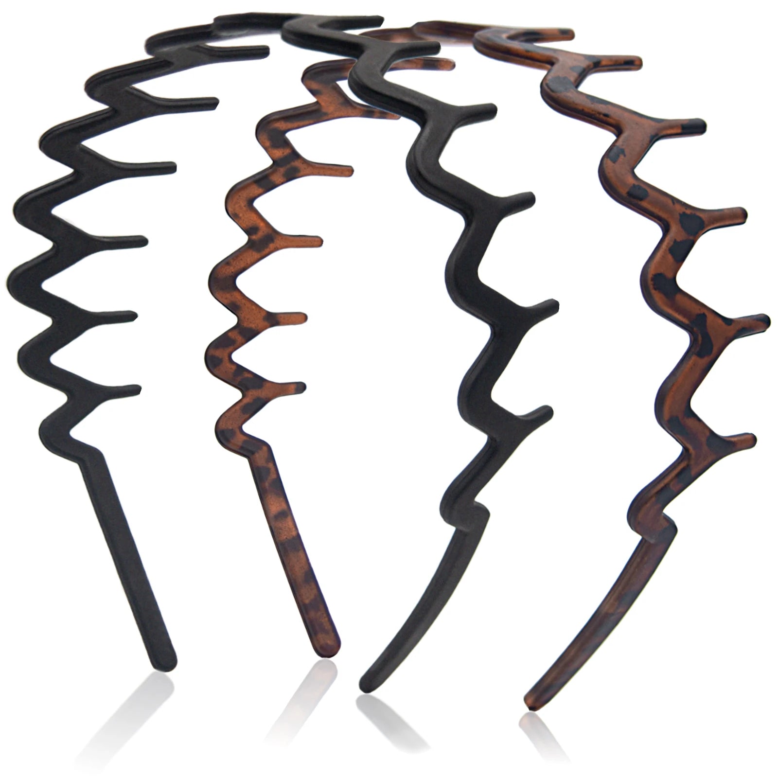 Dresyu Classic Zig Zag Wavy Headbands with Teeth Comb