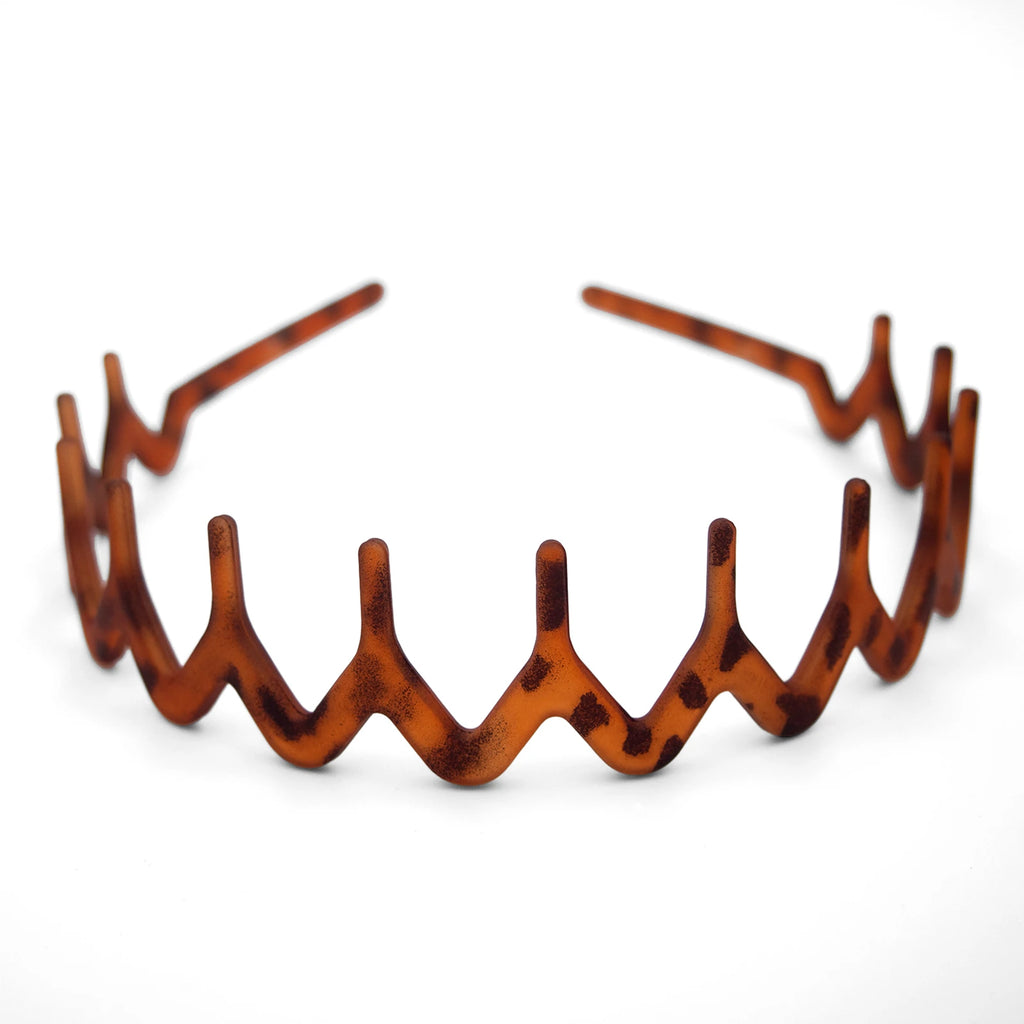 Zig Zag Headbands for Women Men, Non-slip Plastic Wavy Headband with Teeth Comb Hairbands Classic 90s Hair Accessories 2pcs