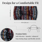 Boho Striped Headband 4-Pack | Soft Stretch Wide Sport Wraps | Non-Slip Tribal Print Hairbands | Dresyu