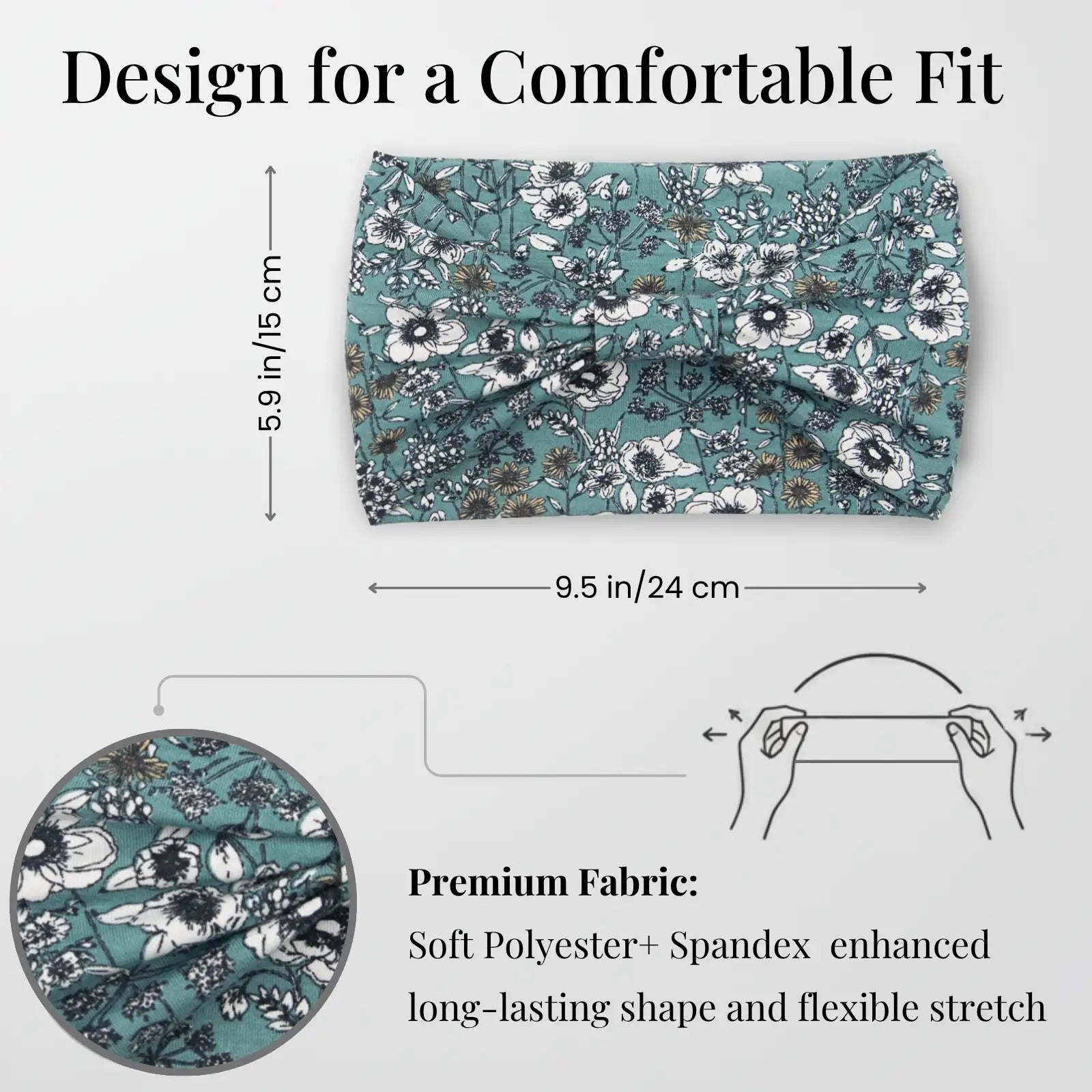 Vintage Floral & Paisley Headband 4-Pack | Soft Stretch Wide Hair Wraps | Non-Slip Boho Turban Bands for Yoga & Daily Wear | Dresyu