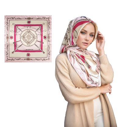 35" Square Silk Like Head Scarf Bandanas for Women Satin Scarves for Hair Wrapping and Sleeping at Night