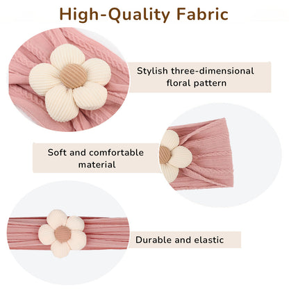 Baby Flower Headbands Soft Stretchy Nylon Hair Accessories for Newborn Infant Toddler