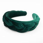 Braided Headbands Velvet Headband for Women Soft Twisted Hair Hoop Non-Slip Wide Padded Hairband for Makeup, Washing Face, Daily Wear