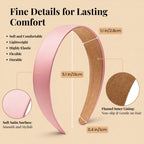 Satin Headband 1.1 Inch Wide Head Bands for Women and girls Non Slip Fashion Hairbands