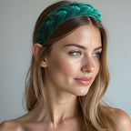 Braided Headbands Velvet Headband for Women Soft Twisted Hair Hoop Non-Slip Wide Padded Hairband for Makeup, Washing Face, Daily Wear