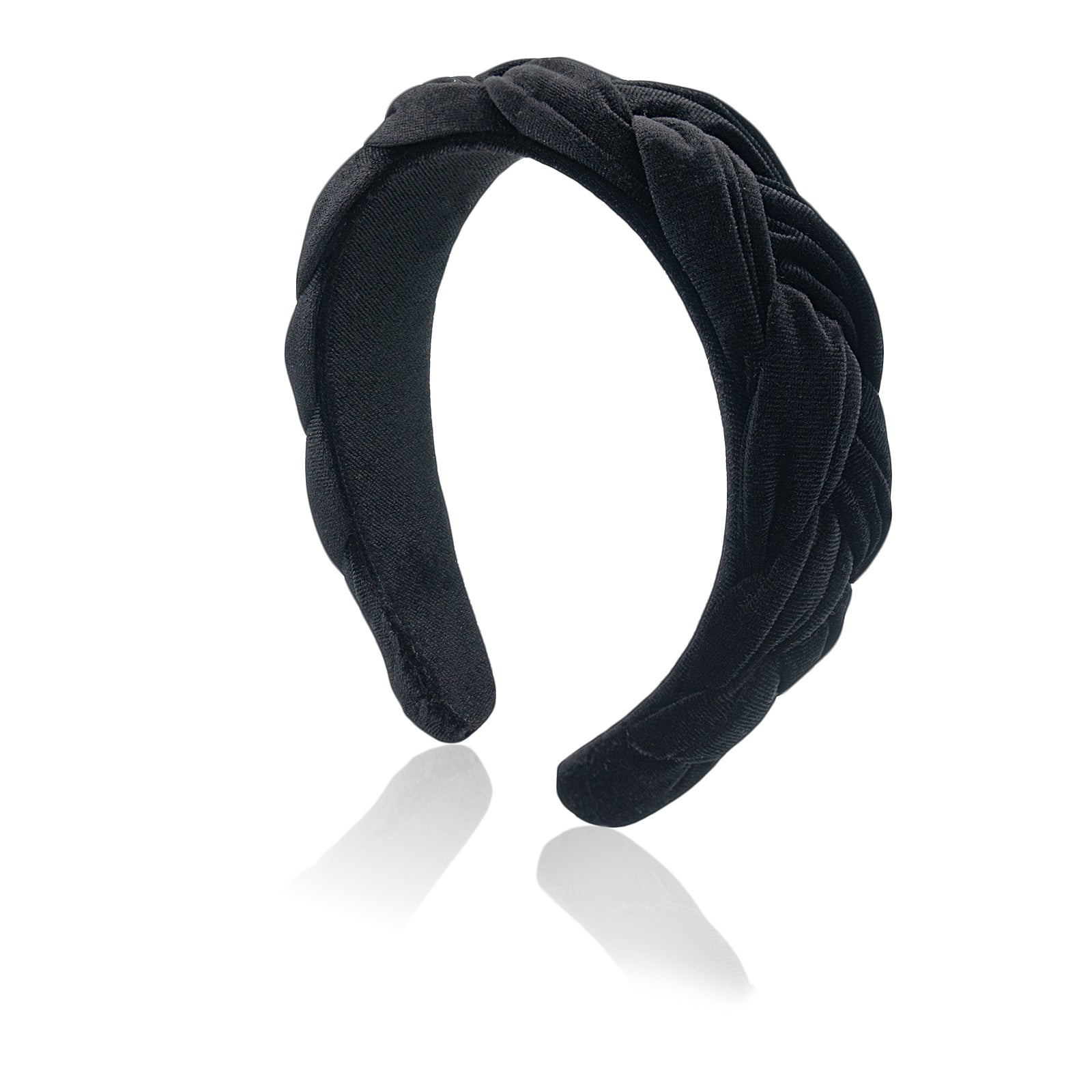 Braided Headbands Velvet Headband for Women Soft Twisted Hair Hoop Non-Slip Wide Padded Hairband for Makeup, Washing Face, Daily Wear