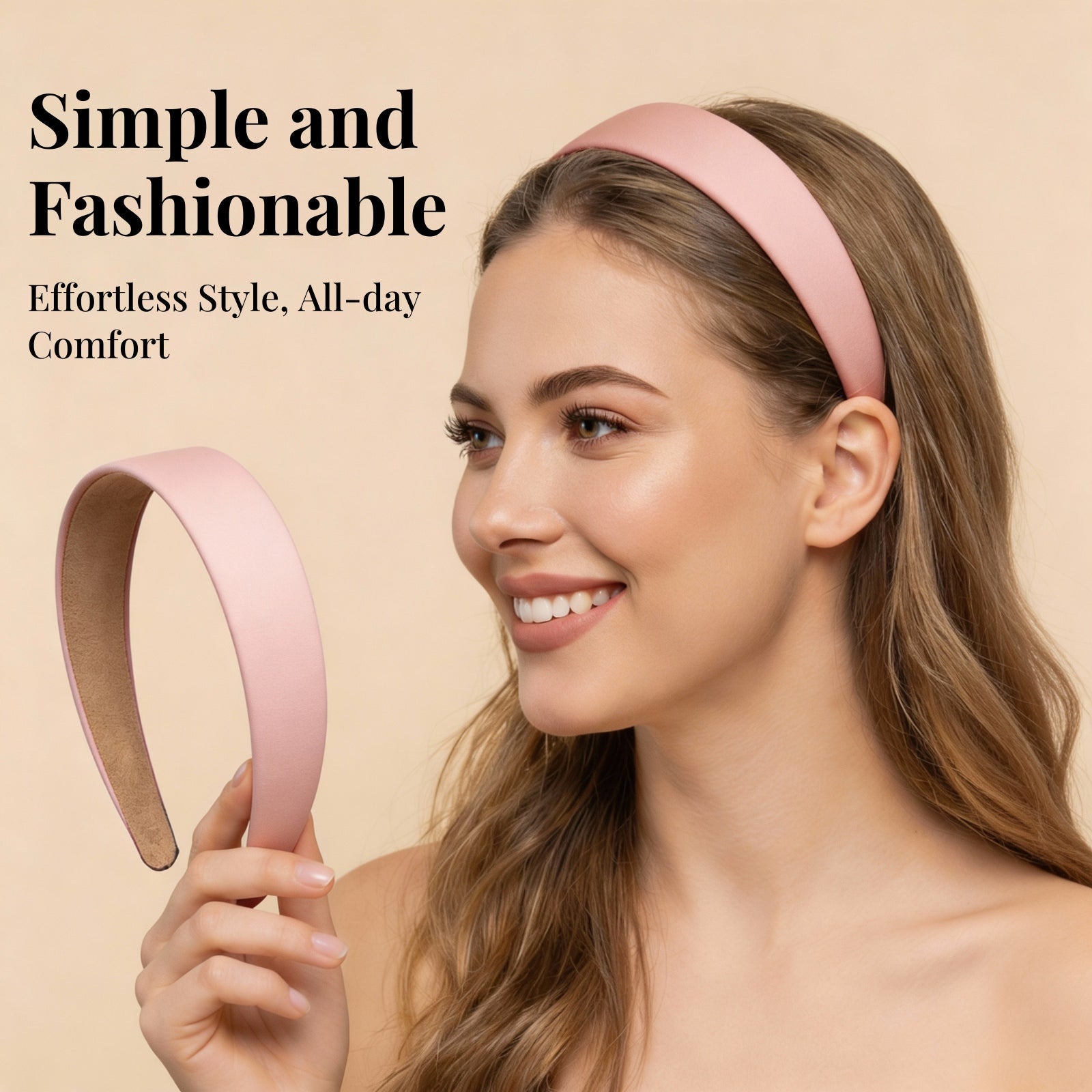 Satin Headband 1.1 Inch Wide Head Bands for Women and girls Non Slip Fashion Hairbands